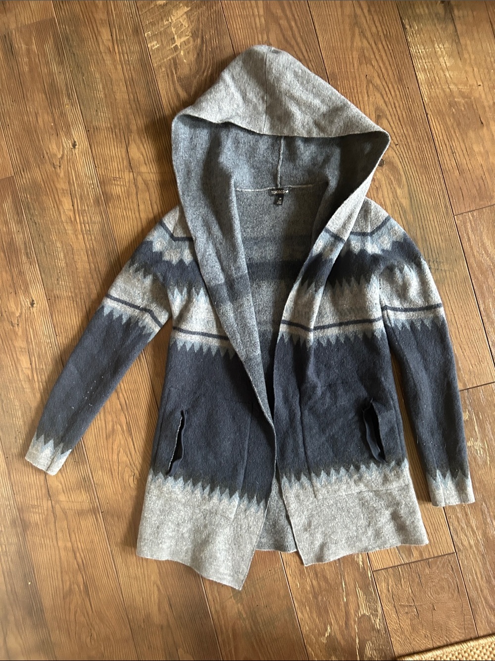 Toad&Co Hooded Open Cardigan - Gray & Blue
